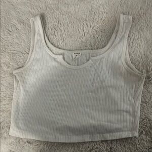 SHEIN White Ribbed Crop Tank Top